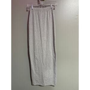 Naked Wardrobe Gray Maxi Skirt Bodycon Stretch Lounge Skirt Size S